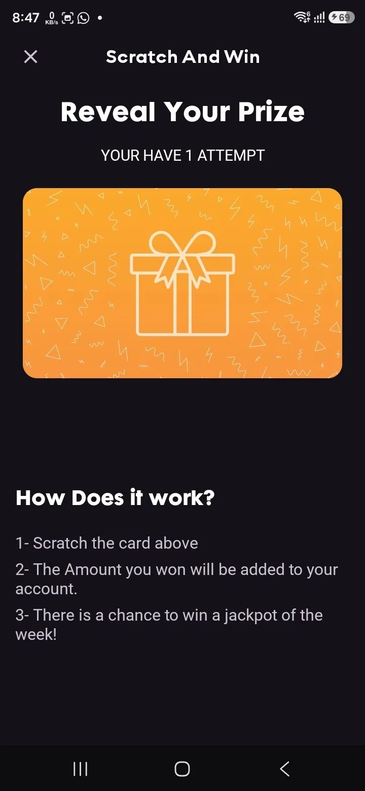 Scratch and Win card before reveal